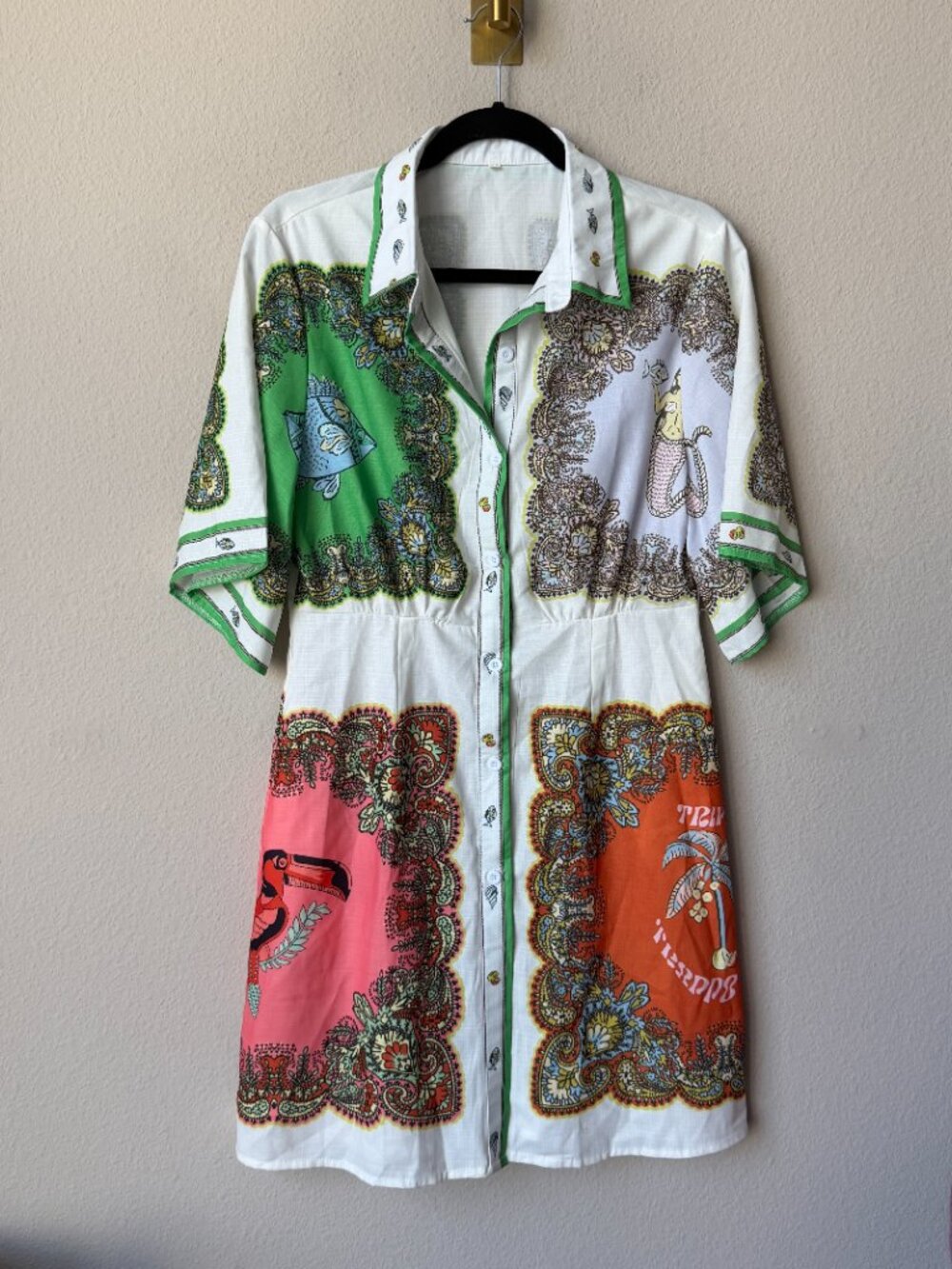 Alemais Dupe Trippy Troppo Linen Mini Dress Size M - Picture 2 of 6